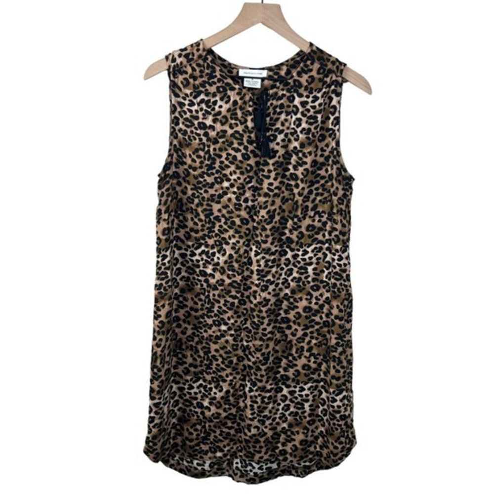 Beach Lunch Lounge Womens Leopard Print Sleeveless Cover‎ Up Dress Size Medium